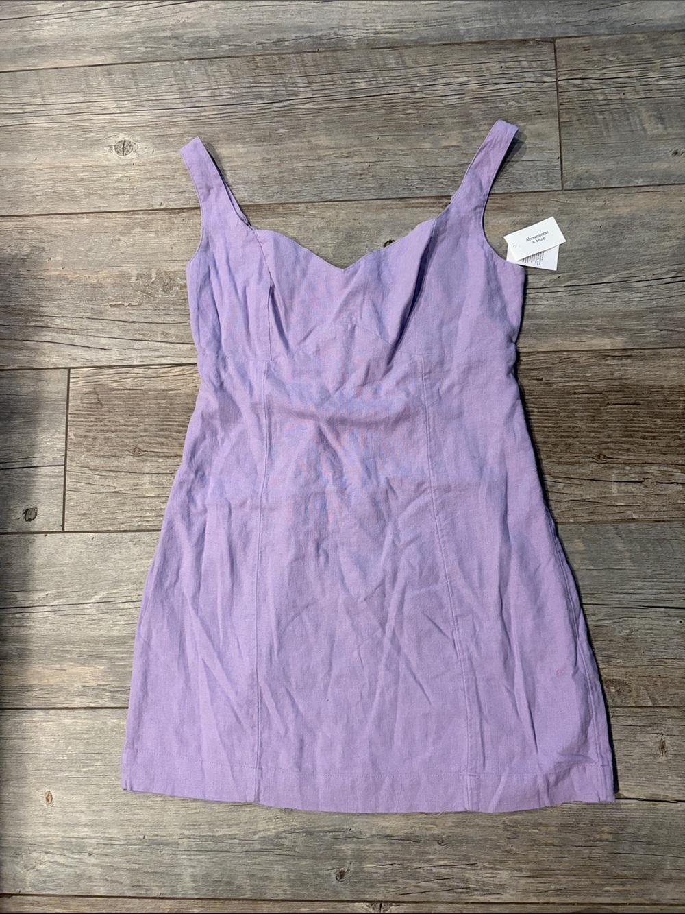 Abercrombie & Fitch lavender linen mini dress adjustable straps sz M NEW W/Tags